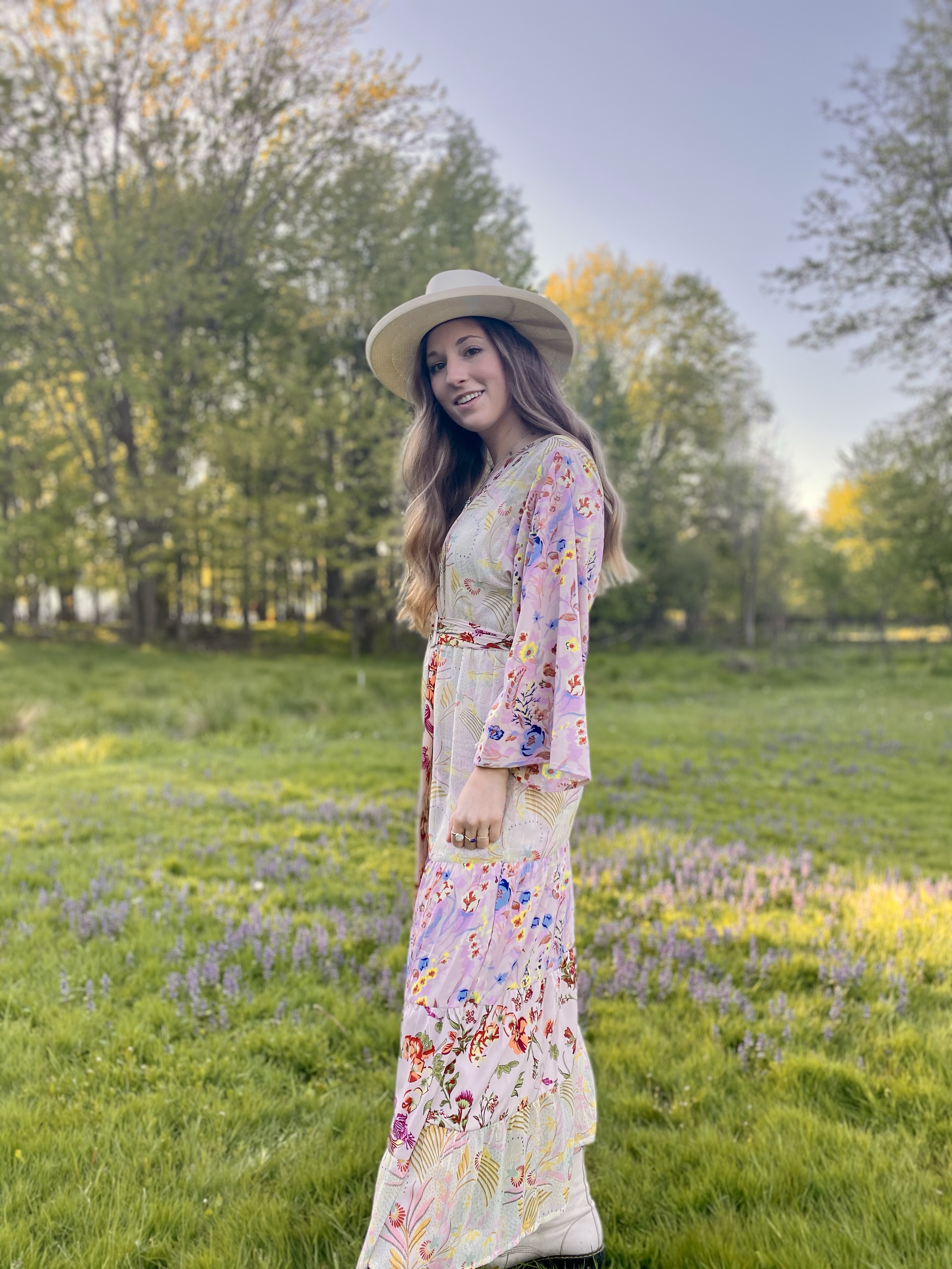 Floor-Length Kimono Styled as a Dress